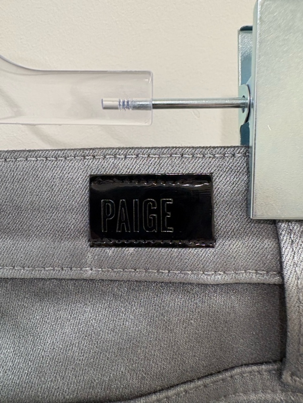 PAIGE Claudine High Waist Bootcut Jeans in Silver Shimmer Luxe Coating Size 25 - Picture 10 of 12